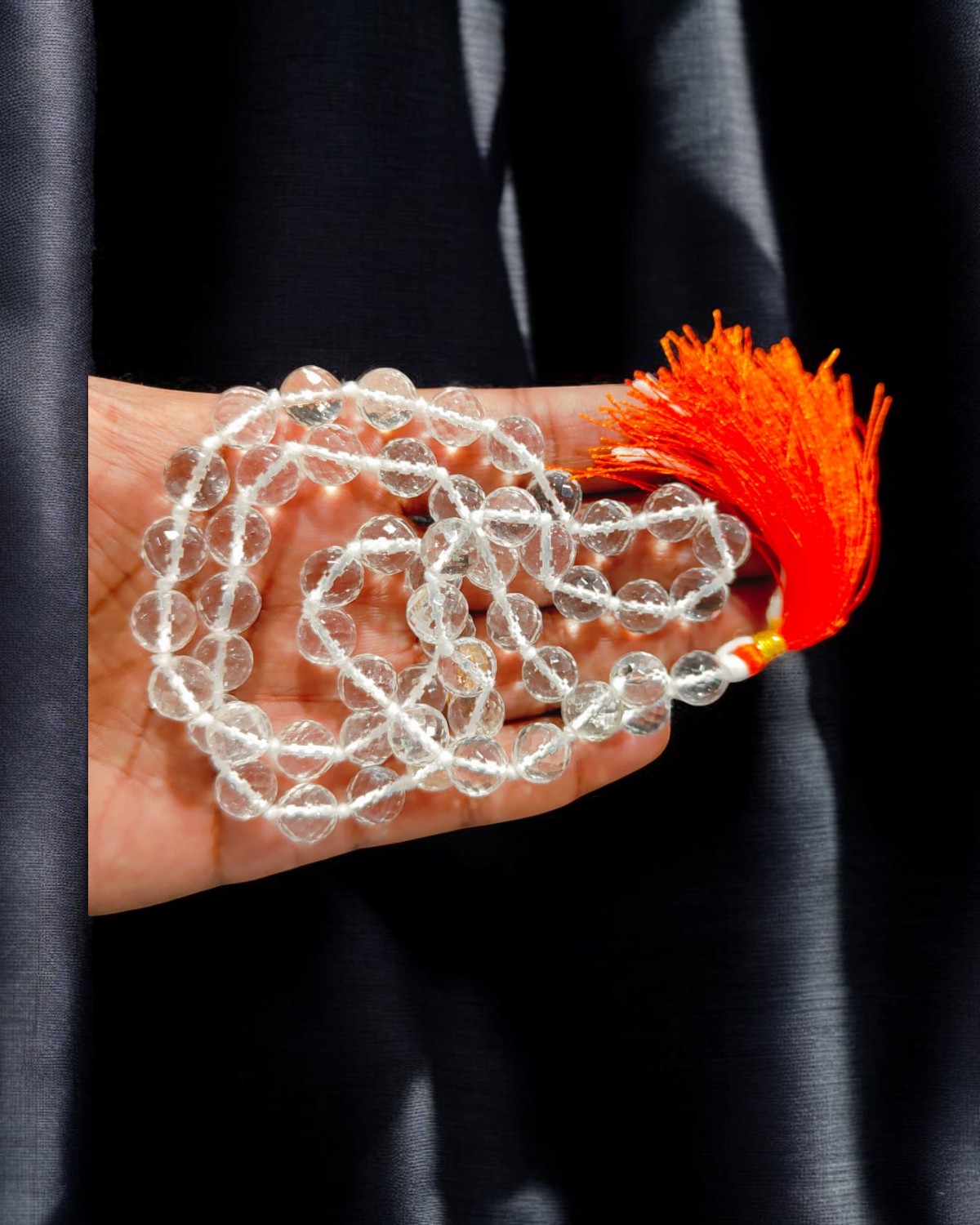 Sphatik Diamond Cutting Mala – 10 MM - Image 2