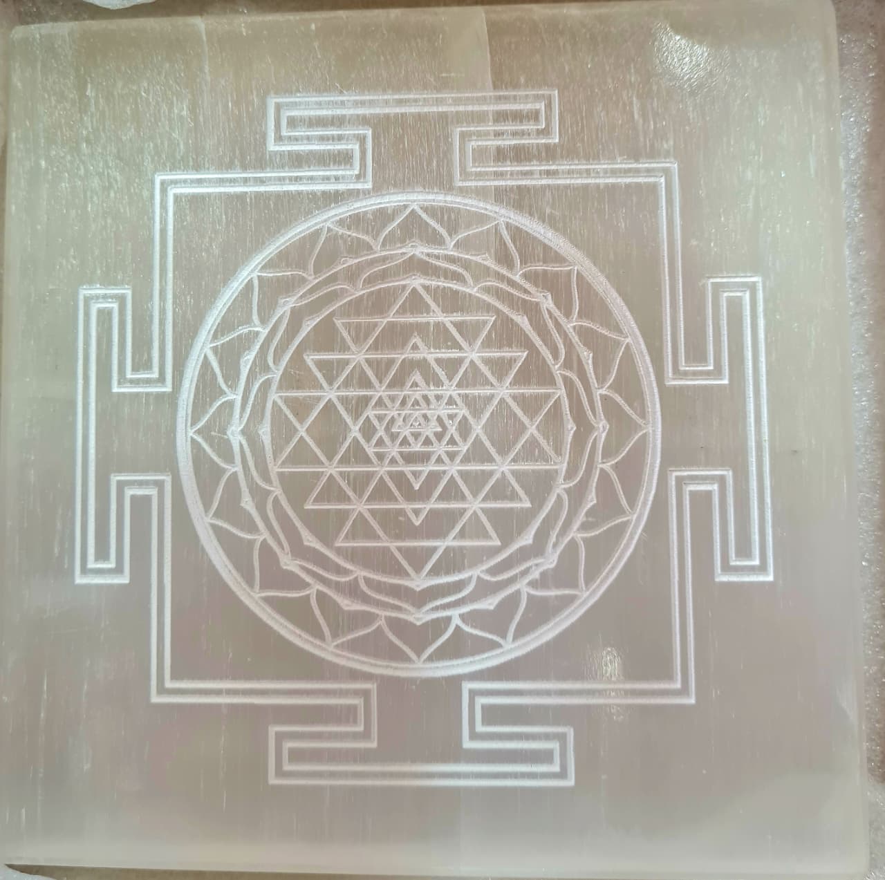 Selenite Plate Shree Yantra-Big Size